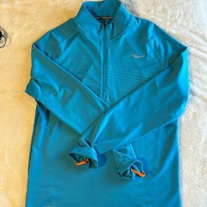 Saucony Men’s Teal Blue Quarter-Zip Pullover Size - M